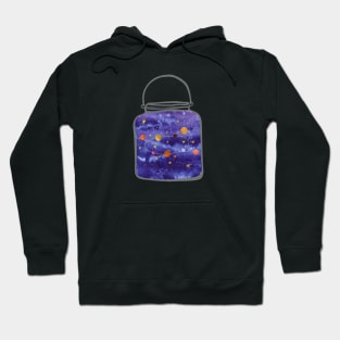 Solar system in a jar: Planets, stars, and galaxies in watercolor Hoodie